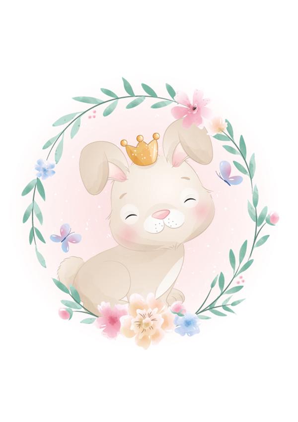 Plakát Králíček v květinách